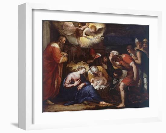 Nativity, Painting-Johann Rottenhammer-Framed Giclee Print