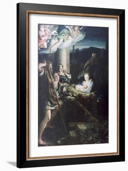 Nativity Scene, 1522-1530-Correggio-Framed Giclee Print