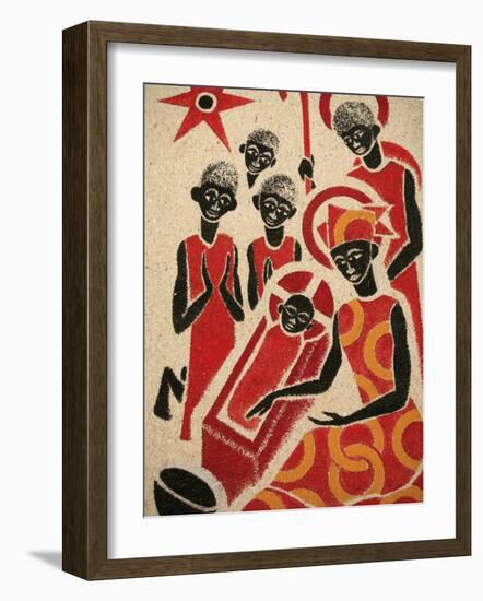 Nativity Scene Fresco Designed and Painted in 1963 by Dom Georges Saget, Keur Moussa Abbey Church,-Godong-Framed Photographic Print