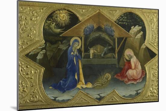 Nativity, Scene from Predella of Coronation of Virgin-Lorenzo Monaco-Mounted Giclee Print