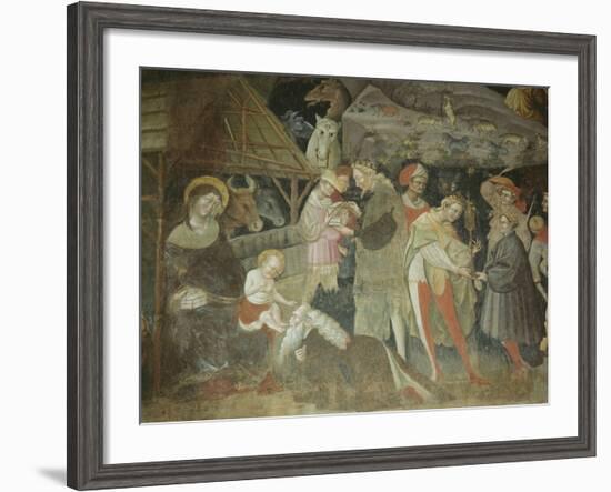 Nativity Scene from the 'Journey of the Magi Cycle', Bolognini Chapel, C.1420-Giovanni Da Modena-Framed Giclee Print