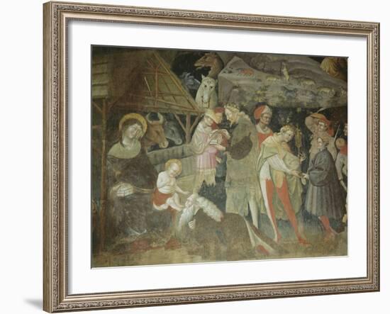 Nativity Scene from the 'Journey of the Magi Cycle', Bolognini Chapel, C.1420-Giovanni Da Modena-Framed Giclee Print