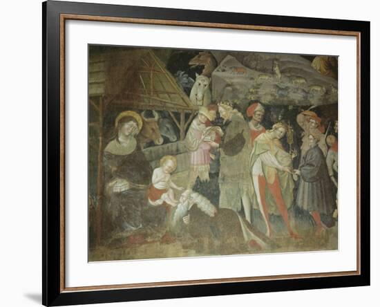 Nativity Scene from the 'Journey of the Magi Cycle', Bolognini Chapel, C.1420-Giovanni Da Modena-Framed Giclee Print