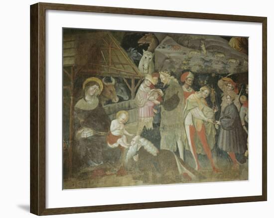 Nativity Scene from the 'Journey of the Magi Cycle', Bolognini Chapel, C.1420-Giovanni Da Modena-Framed Giclee Print