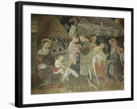 Nativity Scene from the 'Journey of the Magi Cycle', Bolognini Chapel, C.1420-Giovanni Da Modena-Framed Giclee Print