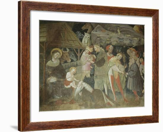 Nativity Scene from the 'Journey of the Magi Cycle', Bolognini Chapel, C.1420-Giovanni Da Modena-Framed Giclee Print