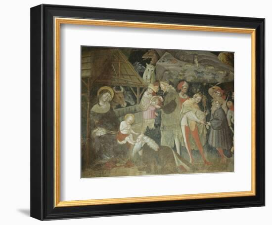 Nativity Scene from the 'Journey of the Magi Cycle', Bolognini Chapel, C.1420-Giovanni Da Modena-Framed Giclee Print