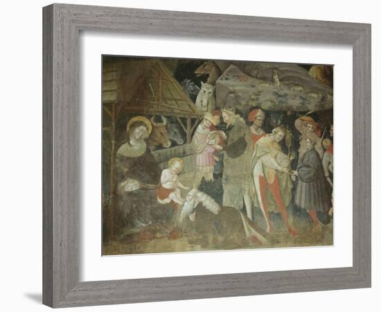 Nativity Scene from the 'Journey of the Magi Cycle', Bolognini Chapel, C.1420-Giovanni Da Modena-Framed Giclee Print