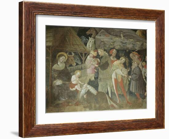 Nativity Scene from the 'Journey of the Magi Cycle', Bolognini Chapel, C.1420-Giovanni Da Modena-Framed Giclee Print