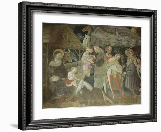 Nativity Scene from the 'Journey of the Magi Cycle', Bolognini Chapel, C.1420-Giovanni Da Modena-Framed Giclee Print