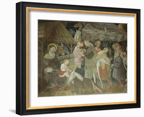 Nativity Scene from the 'Journey of the Magi Cycle', Bolognini Chapel, C.1420-Giovanni Da Modena-Framed Giclee Print