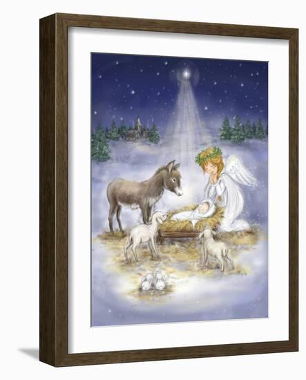 Nativity with angel-MAKIKO-Framed Giclee Print