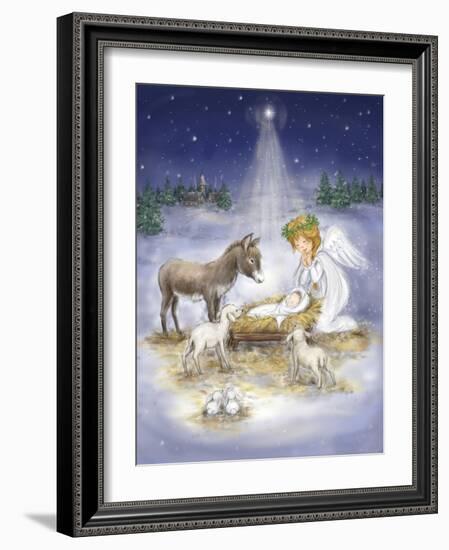 Nativity with angel-MAKIKO-Framed Giclee Print