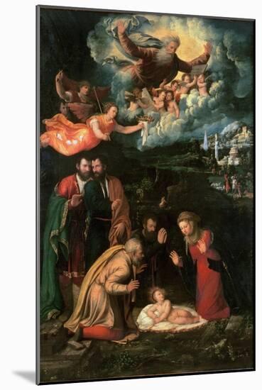 Nativity with God the Father-Battista Dossi-Mounted Giclee Print