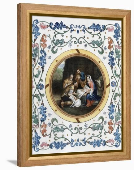 Nativity with Illuminated Border-Bartolome Esteban Murillo-Framed Premier Image Canvas