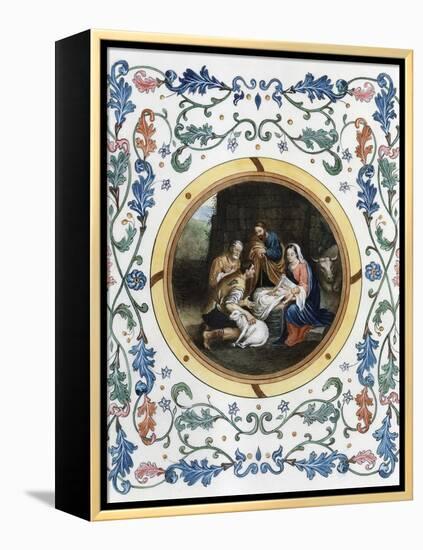 Nativity with Illuminated Border-Bartolome Esteban Murillo-Framed Premier Image Canvas