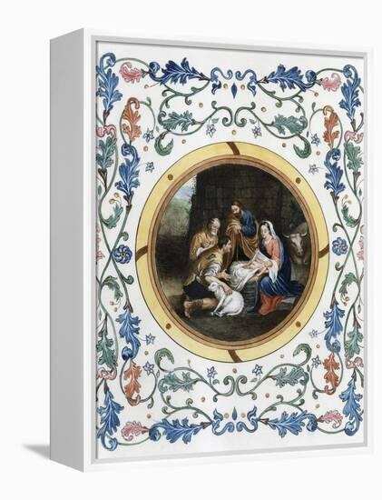 Nativity with Illuminated Border-Bartolome Esteban Murillo-Framed Premier Image Canvas