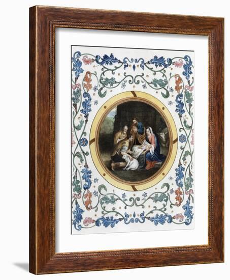 Nativity with Illuminated Border-Bartolome Esteban Murillo-Framed Giclee Print