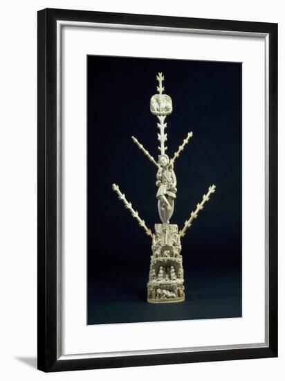 Nativity with Lamb of God, Ivory Nativity Scene-null-Framed Giclee Print