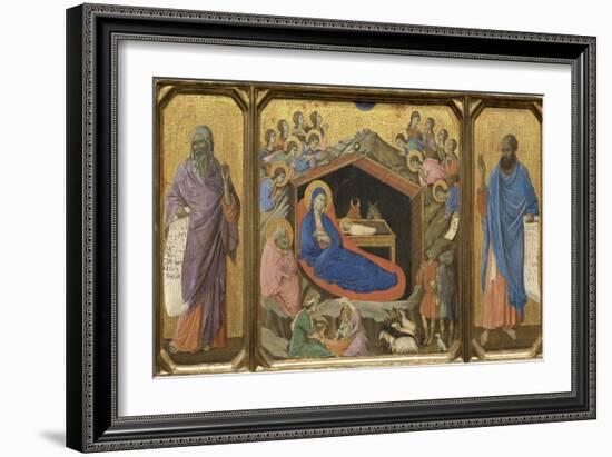 Nativity with the Prophets Isaiah and Ezekiel-Duccio di Buoninsegna-Framed Giclee Print