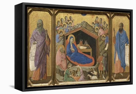 Nativity with the Prophets Isaiah and Ezekiel-Duccio di Buoninsegna-Framed Premier Image Canvas