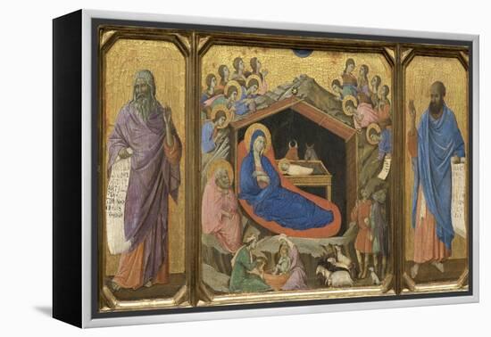 Nativity with the Prophets Isaiah and Ezekiel-Duccio di Buoninsegna-Framed Premier Image Canvas