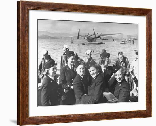 Nats in the Pacific: Group of Navy Nurses Arriving at Noumea-Peter Stackpole-Framed Photographic Print