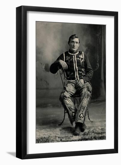 Natty Indian Cowboy With Beads, Fringes & Armbands-null-Framed Art Print