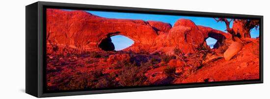 Natural arches at Arches National Park, Moab, Utah, USA-null-Framed Premier Image Canvas