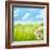 Natural Background with Daisy Flower on Grass-Liang Zhang-Framed Photographic Print