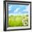 Natural Background with Daisy Flower on Grass-Liang Zhang-Framed Photographic Print