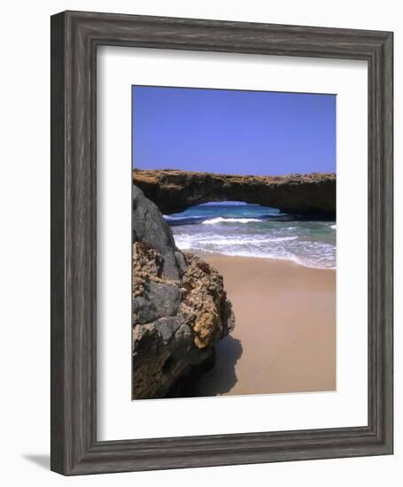 Natural Beach Bridge, Aruba, Caribbean-Bill Bachmann-Framed Photographic Print