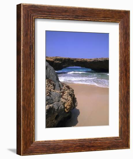 Natural Beach Bridge, Aruba, Caribbean-Bill Bachmann-Framed Photographic Print