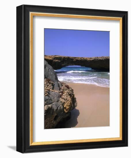 Natural Beach Bridge, Aruba, Caribbean-Bill Bachmann-Framed Photographic Print