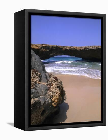 Natural Beach Bridge, Aruba, Caribbean-Bill Bachmann-Framed Premier Image Canvas