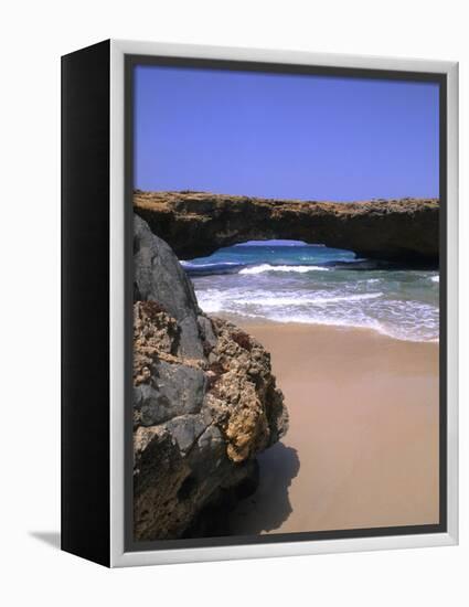Natural Beach Bridge, Aruba, Caribbean-Bill Bachmann-Framed Premier Image Canvas