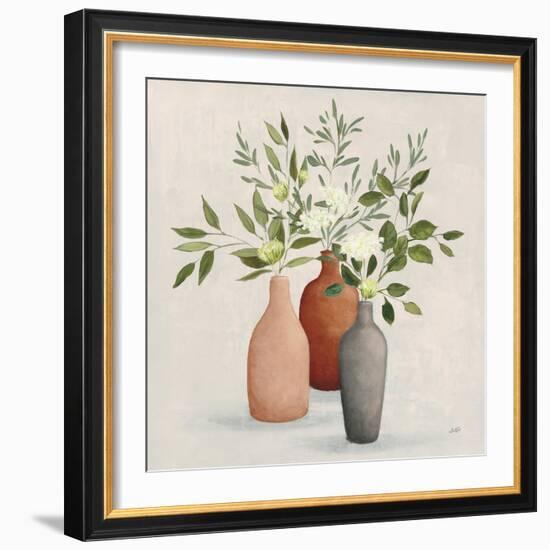 Natural Bouquet II Gray-Julia Purinton-Framed Art Print