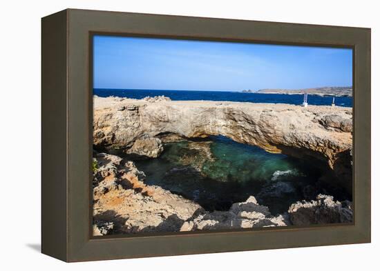 Natural Bridge, Aruba, ABC Islands, Netherland Antilles, Caribbean, Central America-Michael Runkel-Framed Premier Image Canvas