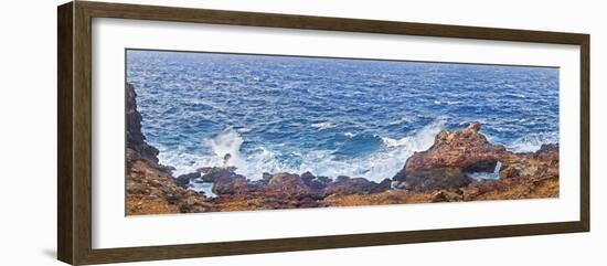 Natural Bridge of Rocks at the Coast, Colorado Point, Aruba-null-Framed Photographic Print