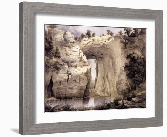 Natural Bridge, Rockbridge County, from 'Album of Virginia', 1858-Edward Beyer-Framed Giclee Print