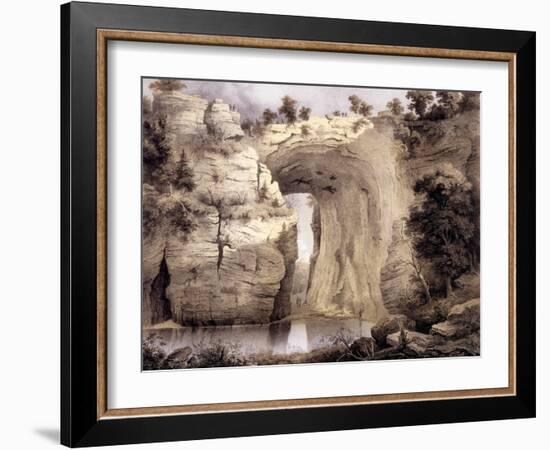 Natural Bridge, Rockbridge County, from 'Album of Virginia', 1858-Edward Beyer-Framed Giclee Print