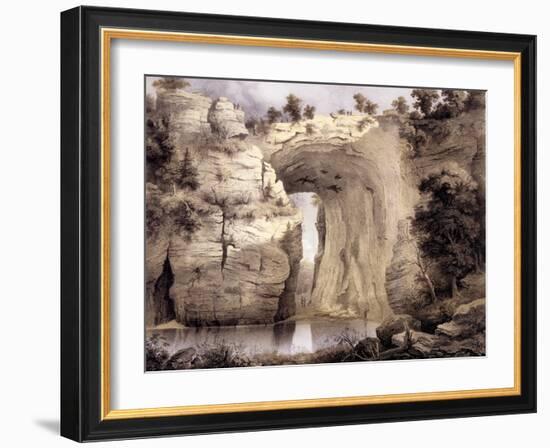 Natural Bridge, Rockbridge County, from 'Album of Virginia', 1858-Edward Beyer-Framed Giclee Print