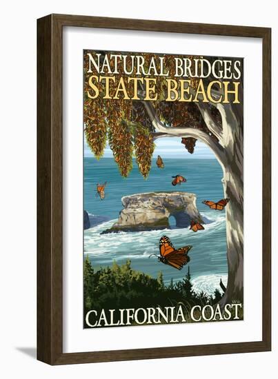 Natural Bridges State Beach, California Coast-Lantern Press-Framed Art Print