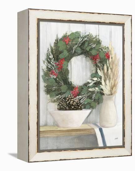 Natural Christmas I Blue-Julia Purinton-Framed Stretched Canvas