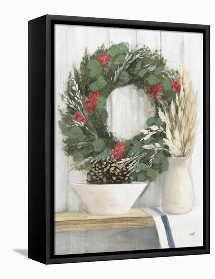 Natural Christmas I Blue-Julia Purinton-Framed Stretched Canvas