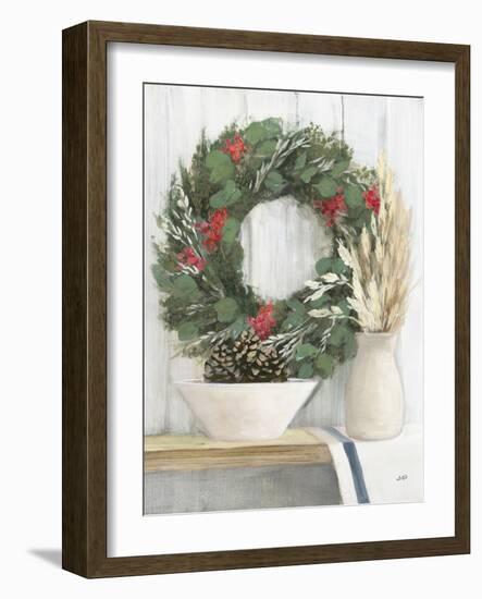 Natural Christmas I Blue-Julia Purinton-Framed Art Print