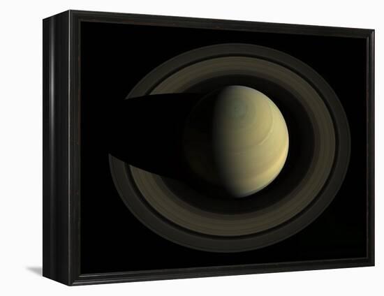 Natural Color Mosaic of Planet Saturn and its Main Rings-null-Framed Premier Image Canvas