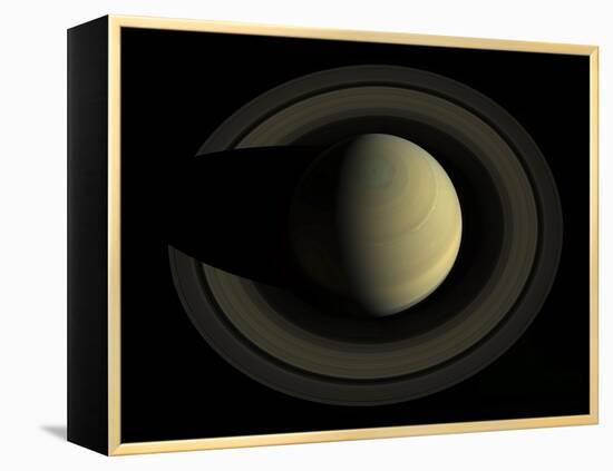 Natural Color Mosaic of Planet Saturn and its Main Rings-null-Framed Premier Image Canvas