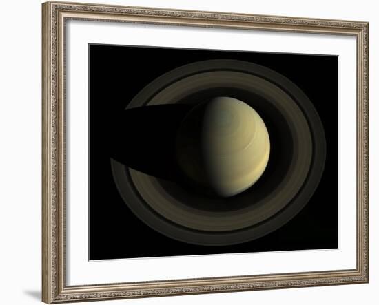 Natural Color Mosaic of Planet Saturn and its Main Rings-null-Framed Photographic Print