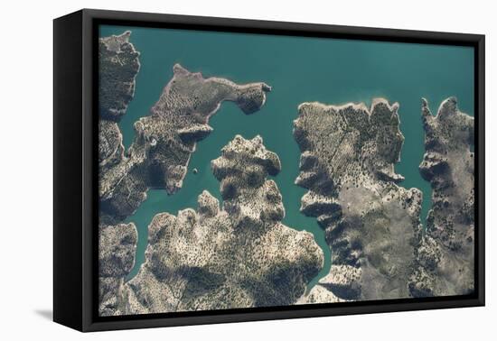 Natural Form, Landscape, Aerial View, Zahara, Lake, Shore, Fjord, Andalusia, Summer, Vacation-Frank Fleischmann-Framed Premier Image Canvas